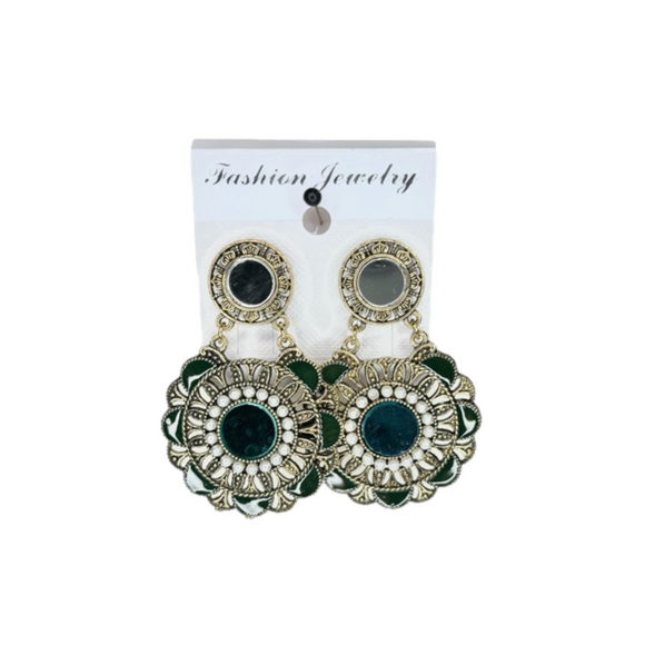 Jewelry - NEW Fashion Earrings - Gold and Green